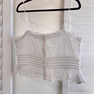 Madewell. Size XL. White Ruffled Smocked Camisole